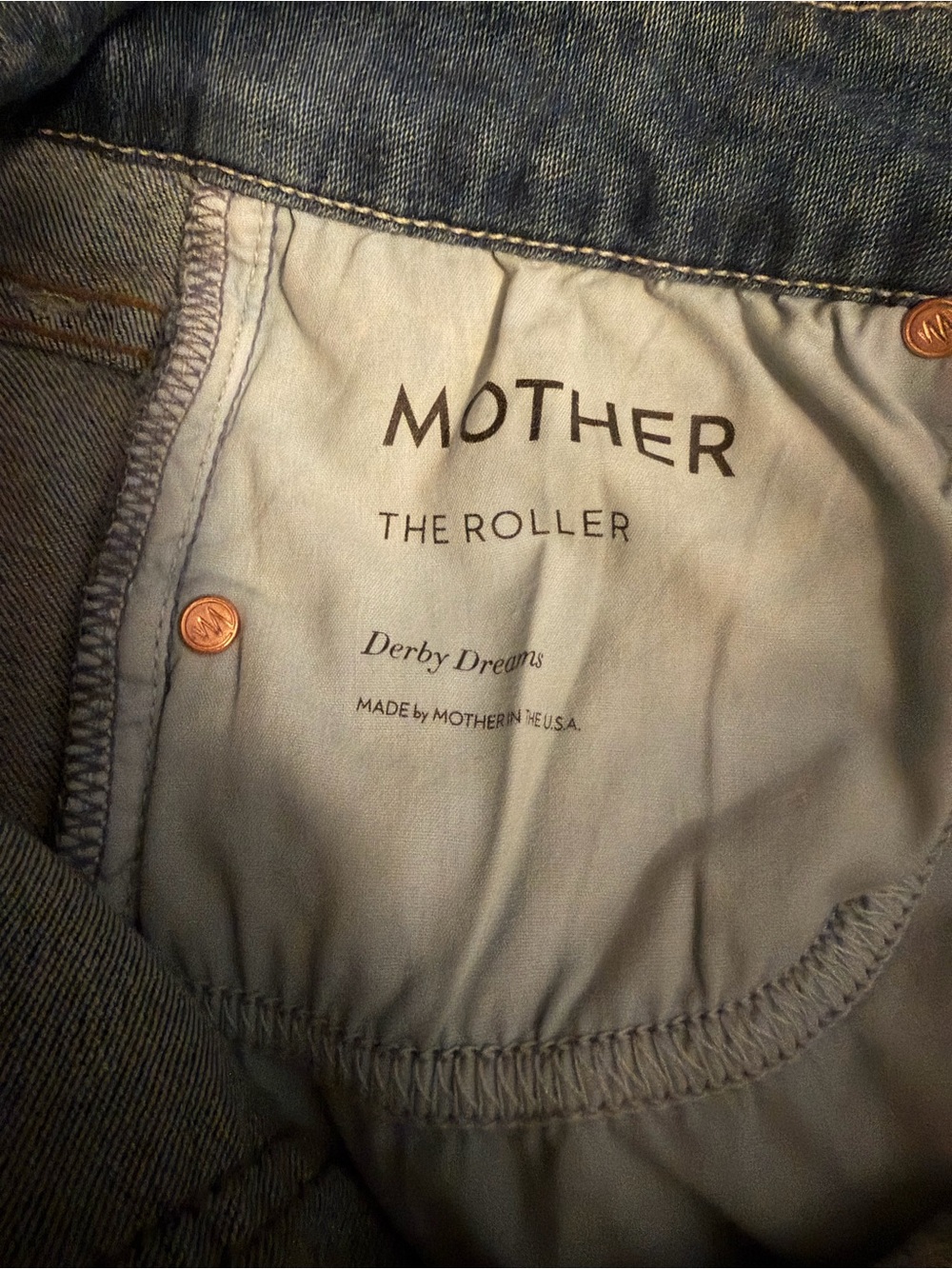MOTHER The Roller Mother Jeans in Derby Dreams size 27… fits like 26